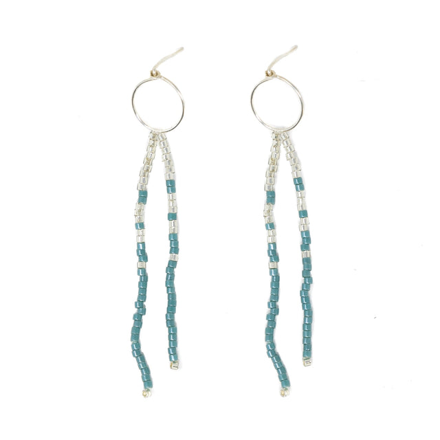 Secret Garden - Surfer Dangles,Wildflower Colors in Silver
