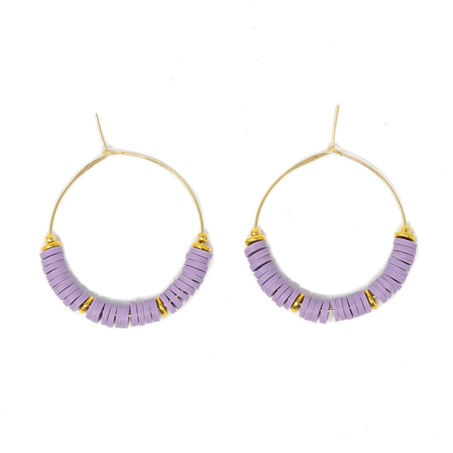 Plum - Cali Surfer Hoop Earrings in Gold