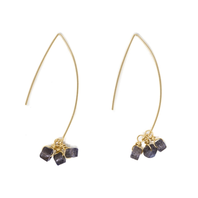 Iolite - Intention & Healing Earrings in Gold