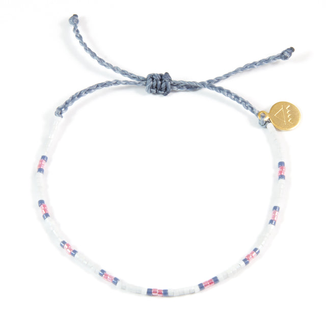 Deep Blue & Watermelon Dot Bead Bracelet