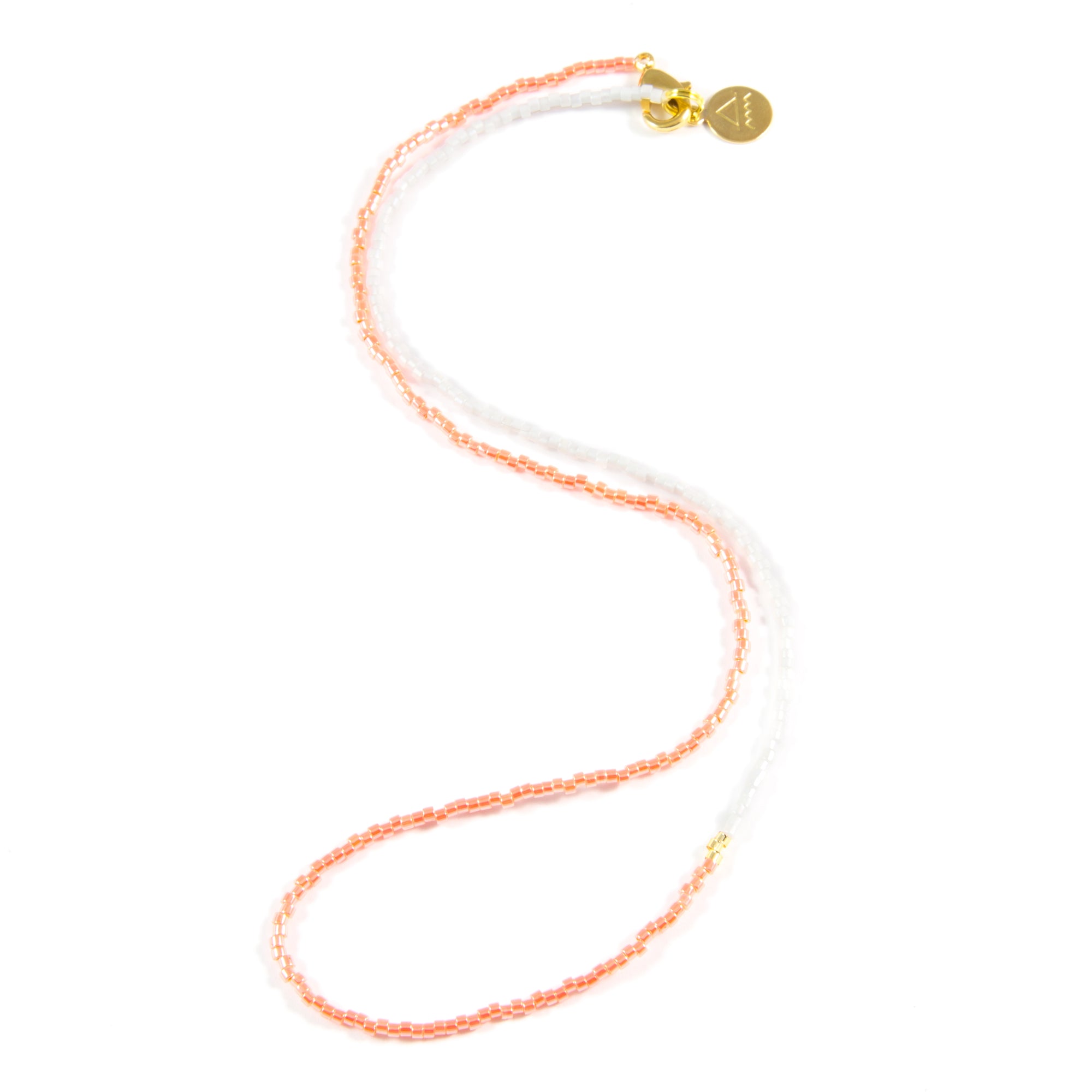 Coral Pearl Asymmetrical Necklace