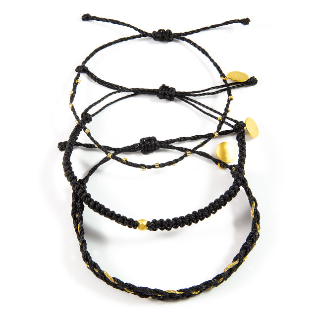 Black & Gold Bracelet Stack