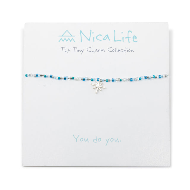 Silver & Blue Shine Bright North Star Charm Necklace