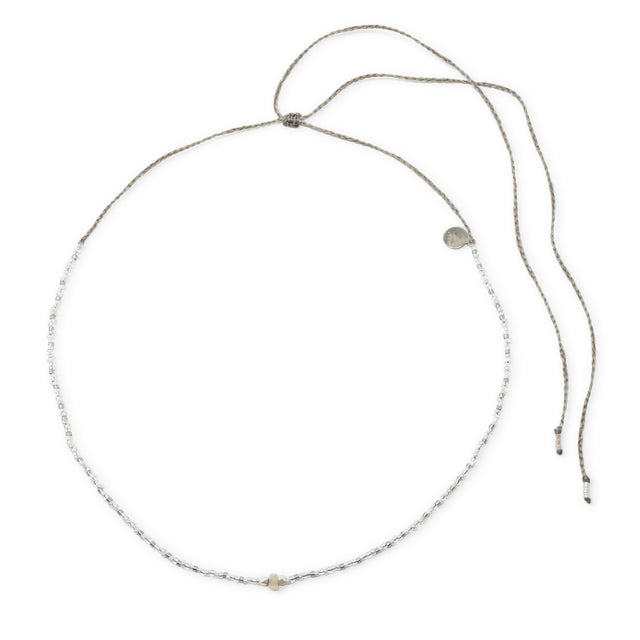 Silver & White Moonstone Healing Choker