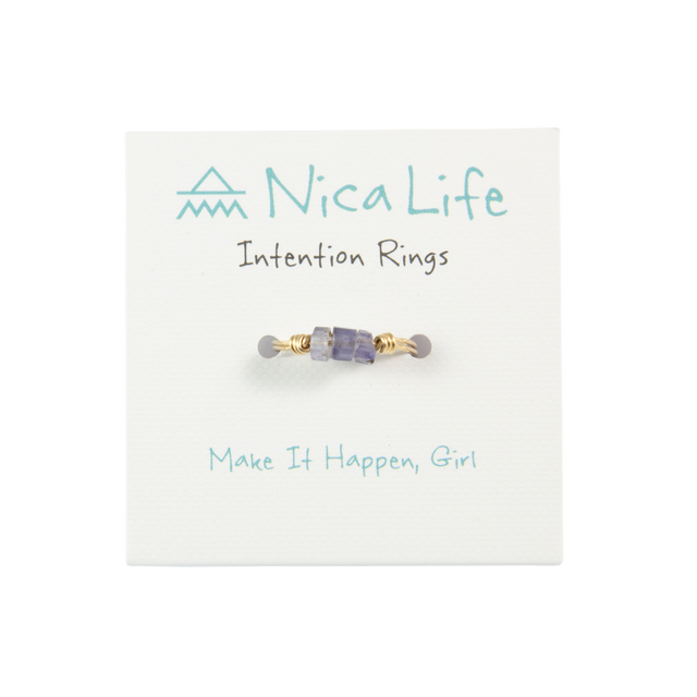Iolite & Gold Intention Ring