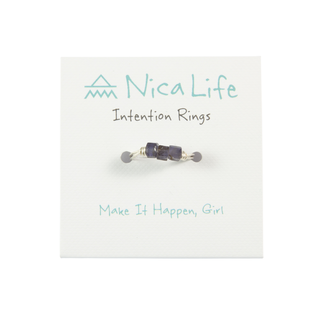 Iolite & Silver Intention Ring