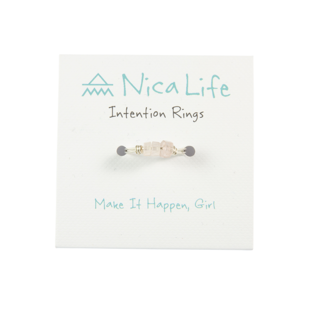 Rose Quartz & Silver Intention Ring