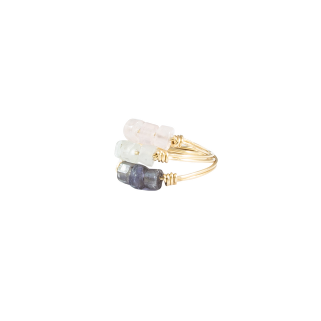 Iolite & Gold Intention Ring