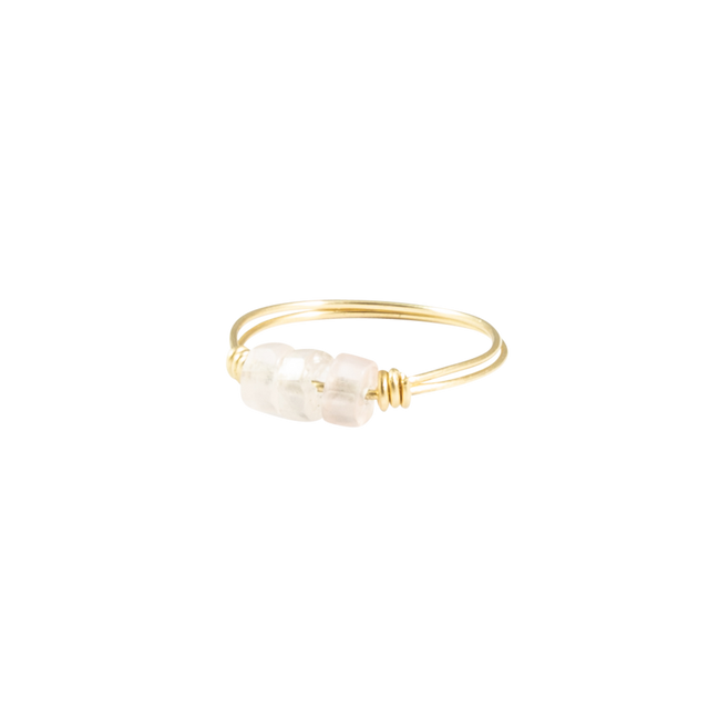 Rose Quartz & Gold Intention Ring