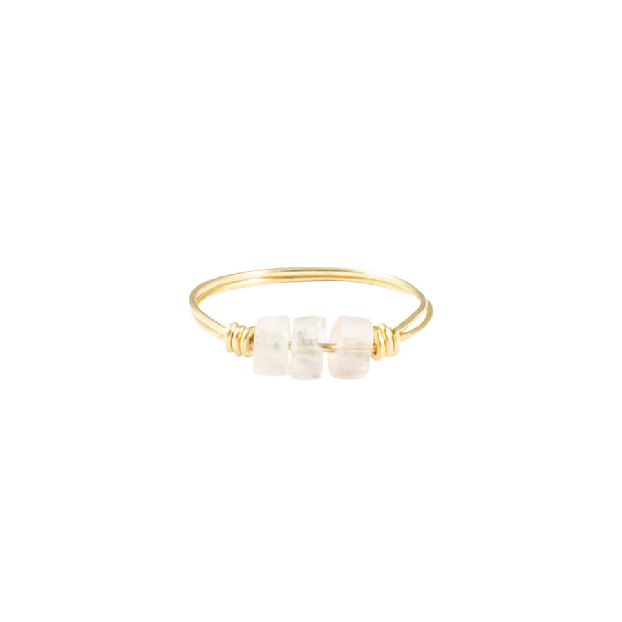 Rose Quartz & Gold Intention Ring