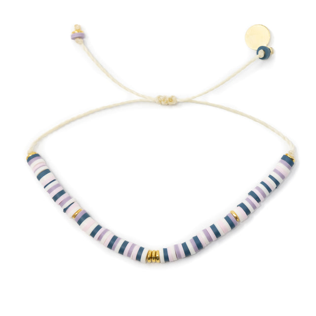 Navy & Plum Random Pattern w/ Gold Cali Surfer Bracelet