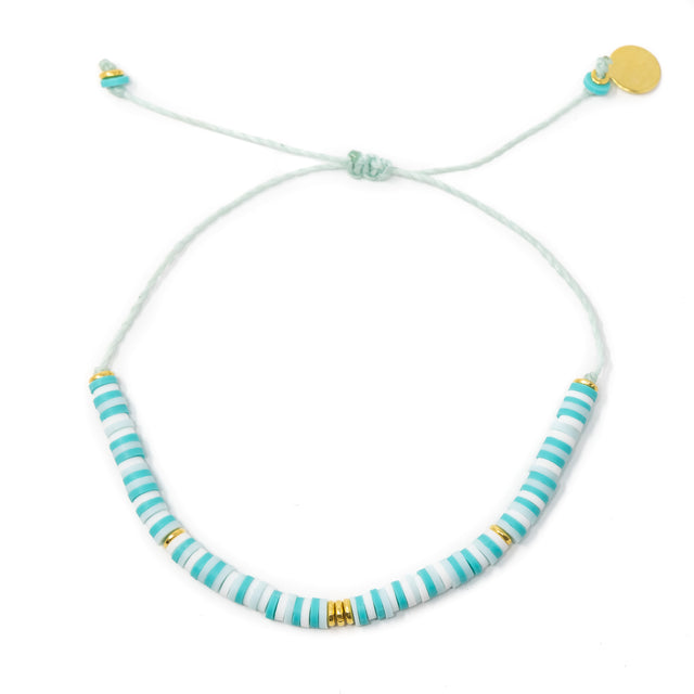 Teals Random Pattern w/ Gold Cali Surfer Bracelet
