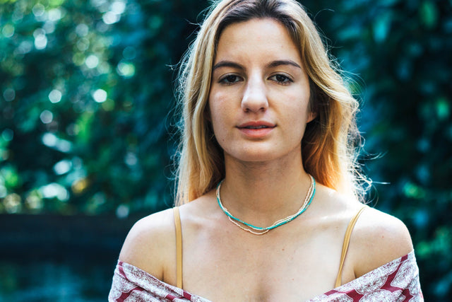 Teal Simple Statement Necklace