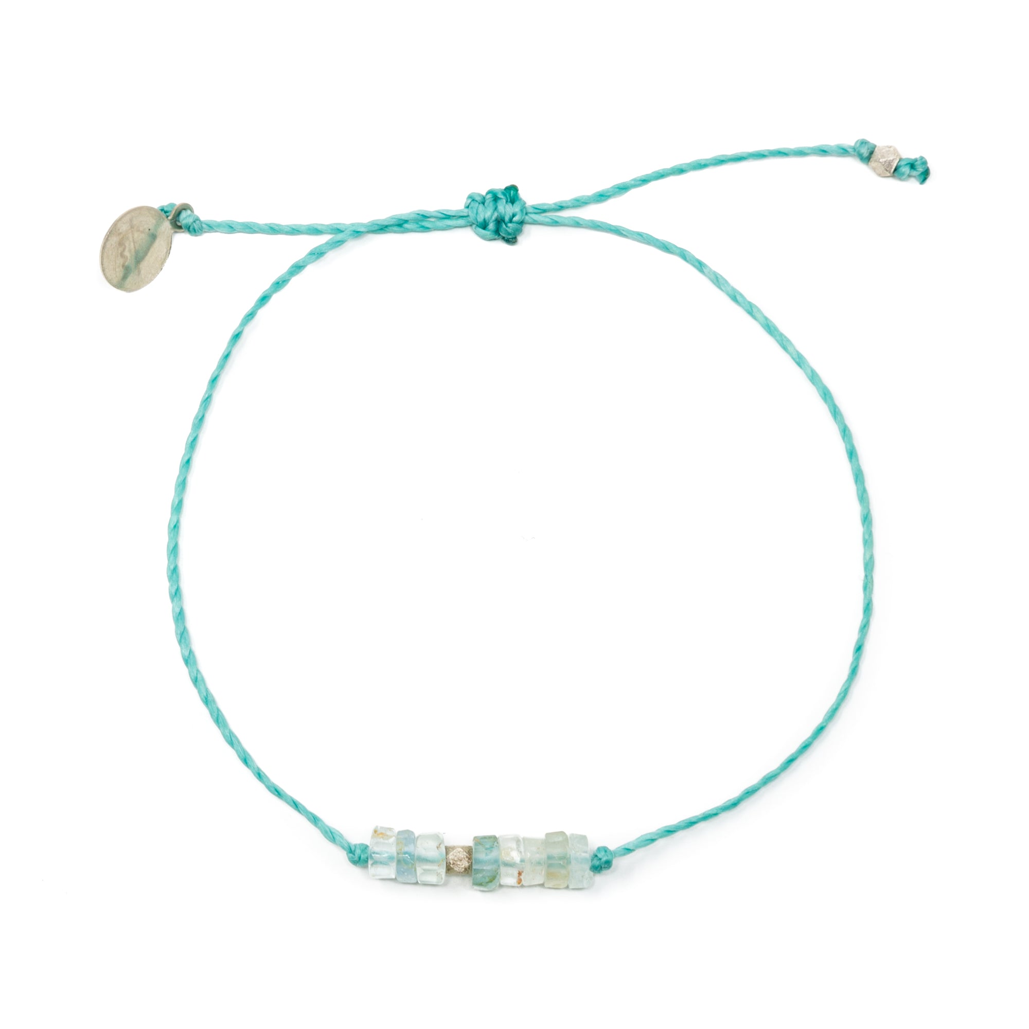 Aquamarine & Secret Garden Intention Bracelet Silver
