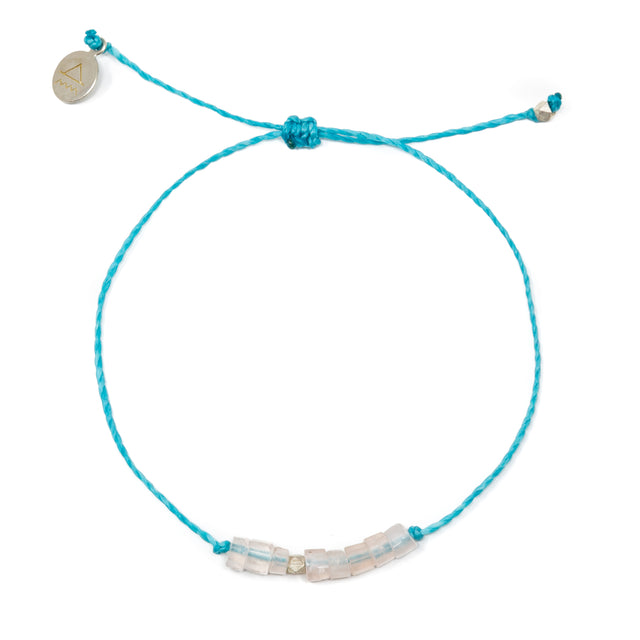 Rose Quartz & Teal Intention Bracelet Silver