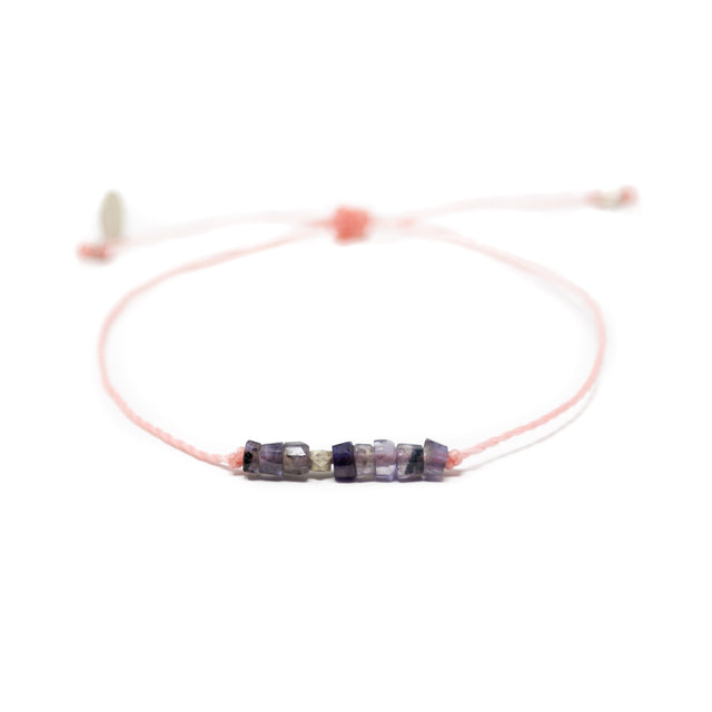 Iolite & Pink Intention Bracelet Silver