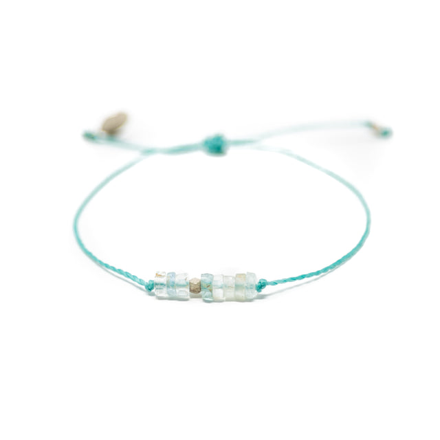 Aquamarine & Secret Garden Intention Bracelet Silver