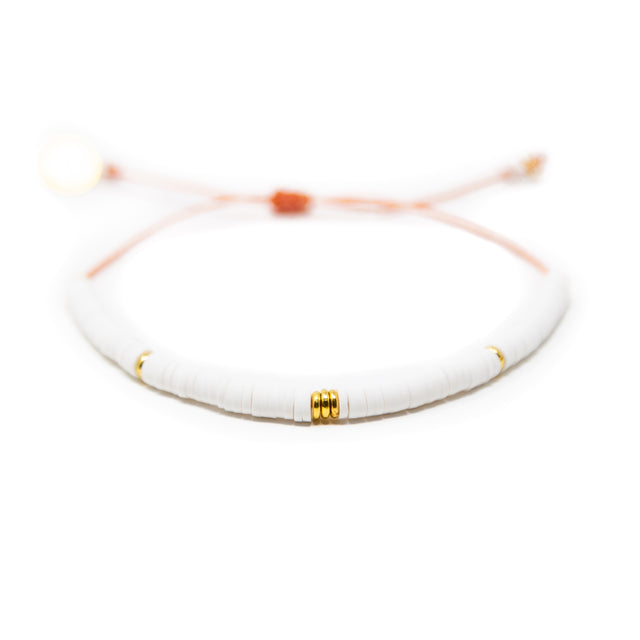 White & Gold Cali Surfer Bracelet