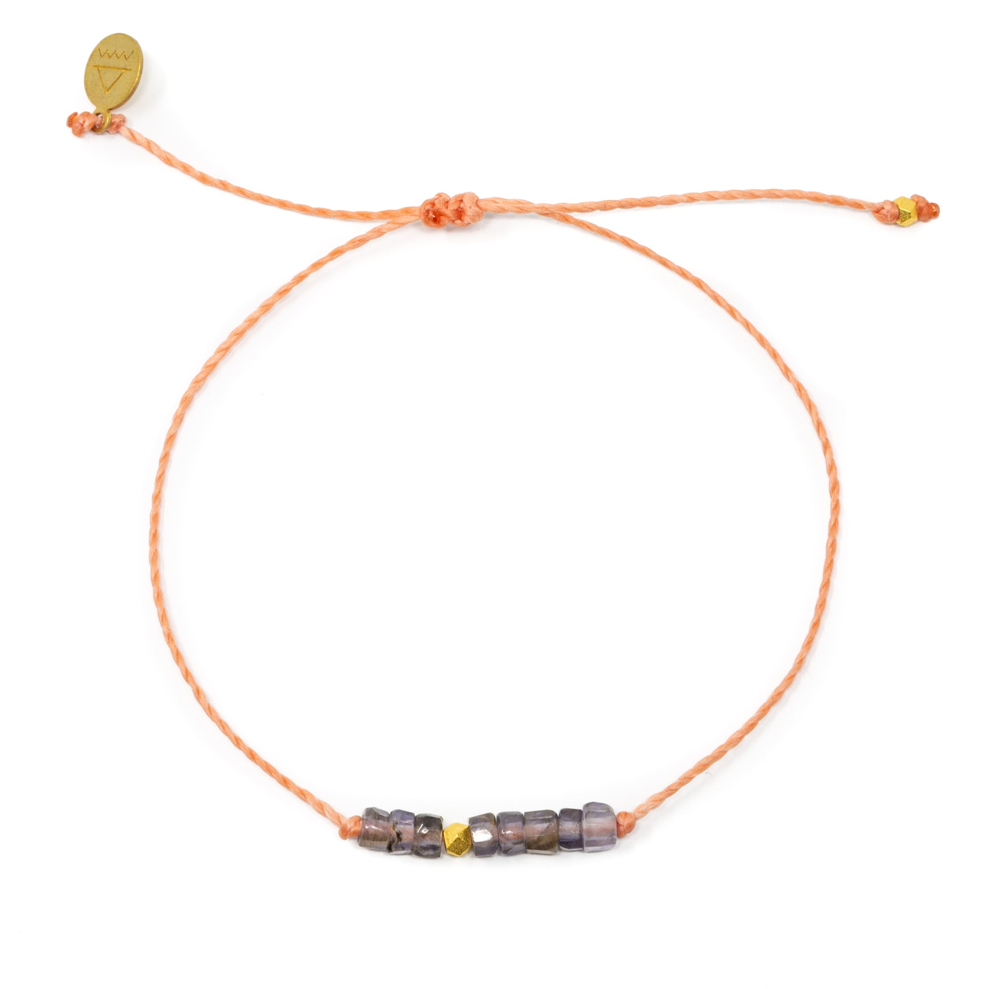 Iolite & Coral Intention Bracelet Gold