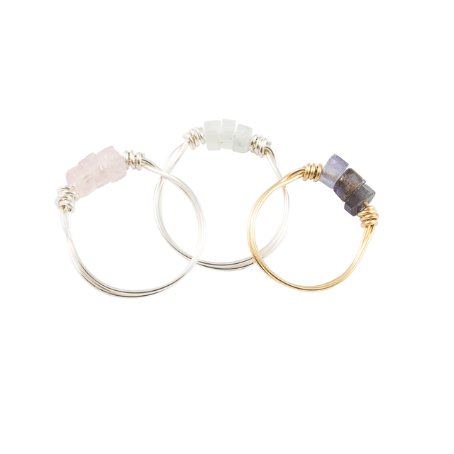 Rose Quartz & Silver Intention Ring