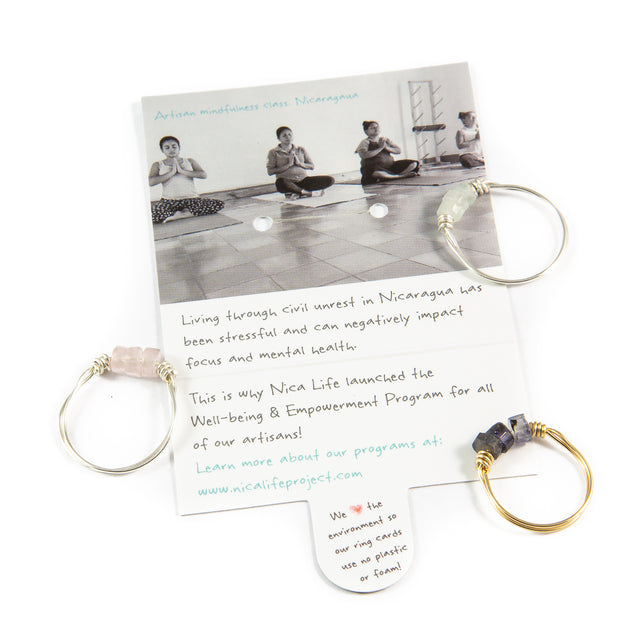 Rose Quartz & Gold Intention Ring