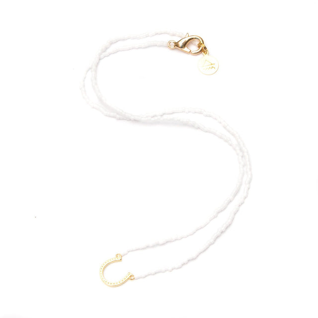 White Horseshoe Necklace