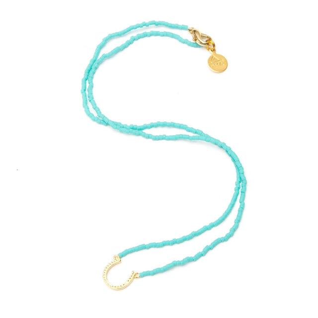 Teal Horseshoe Necklace