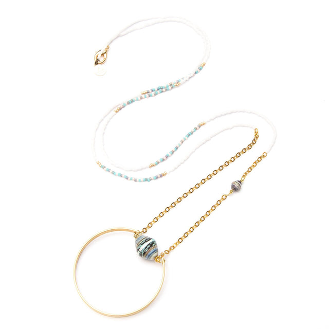 Paper Bead Broken Circle Necklace