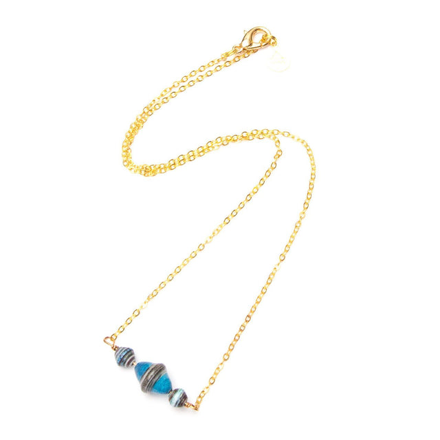 Paper Bead Bar Necklace