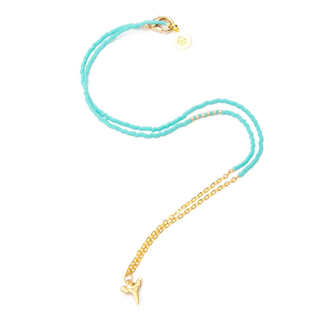 Teal Shark Tooth Necklace