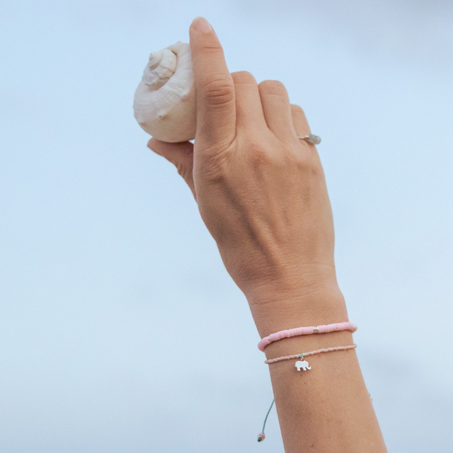 Light Pink & Silver Cali Surfer Bracelet