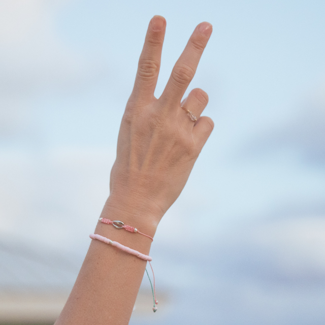 Pink Popoyo Bracelet in Silver