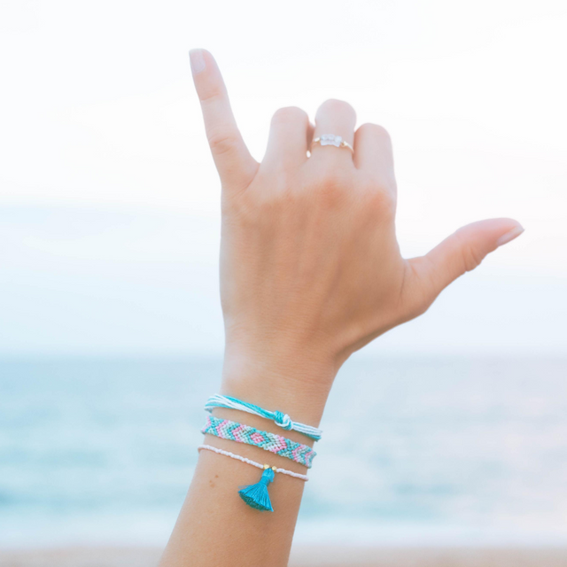Teal & White Women's Carlos Bracelet
