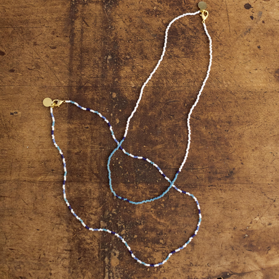 Blues Day at the Beach Wanderlust Necklace