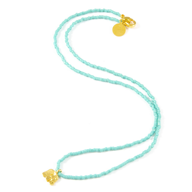 Teal Ellie Tiny Charm Necklace