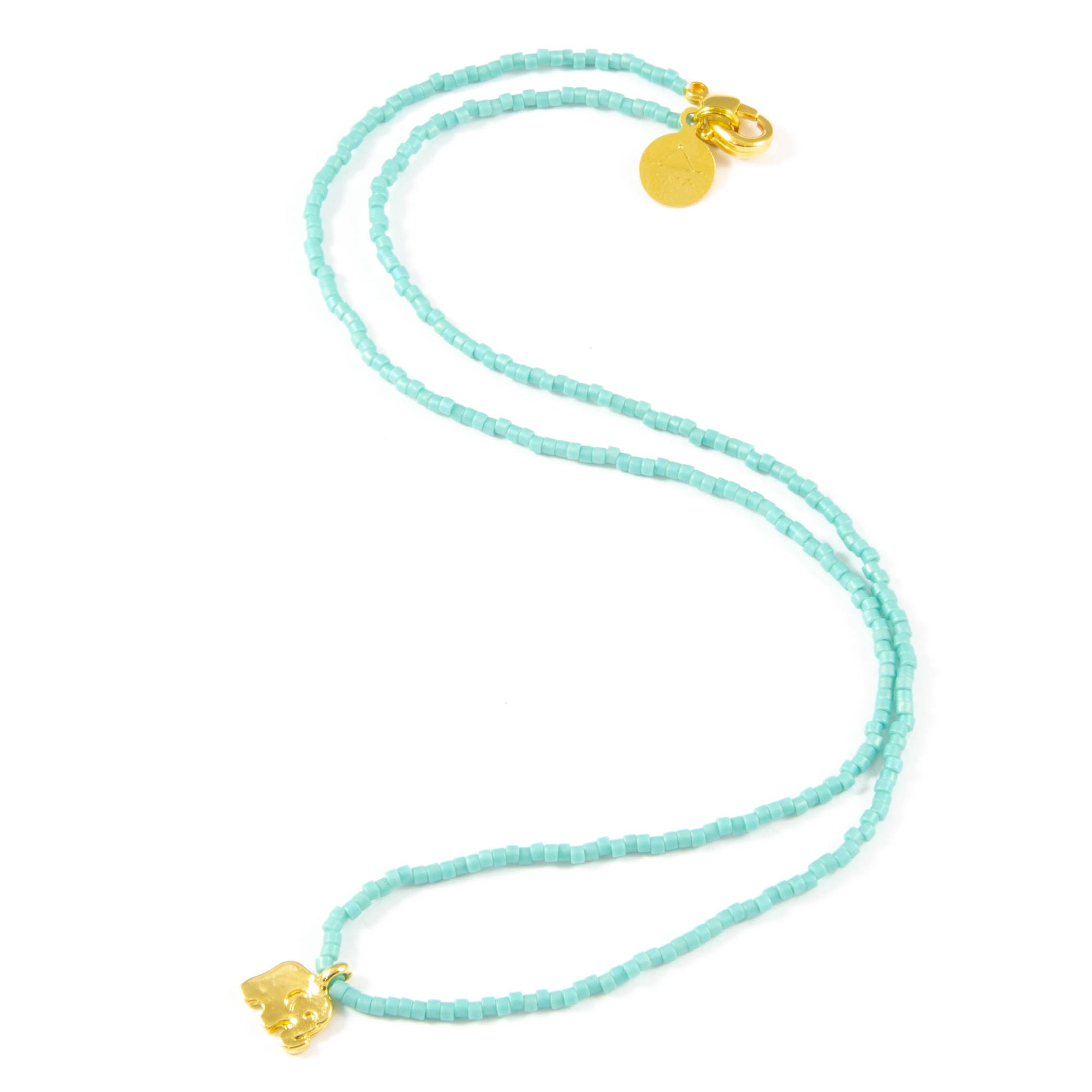 Teal Ellie Tiny Charm Necklace