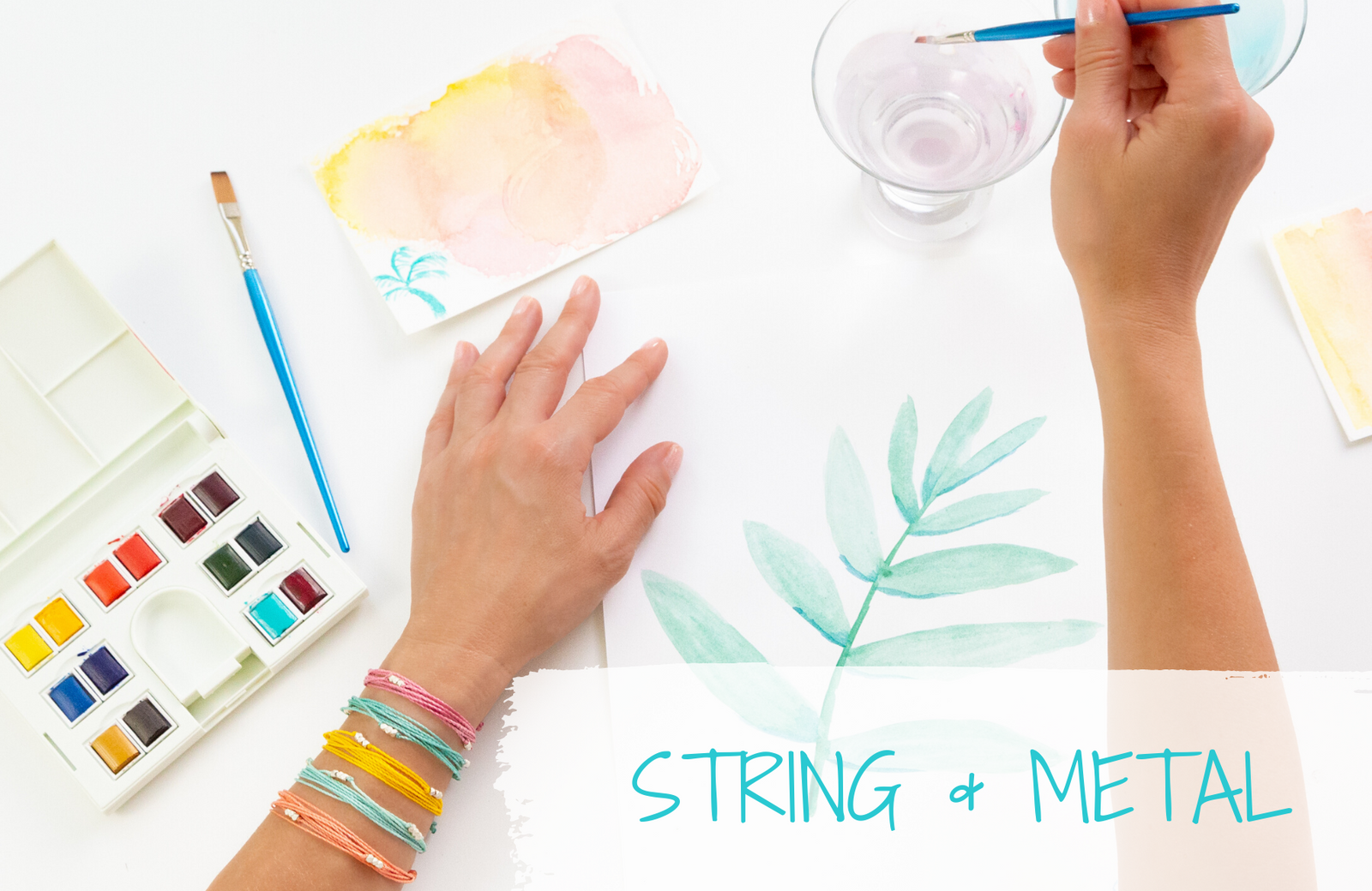 String w/ Metal Beads