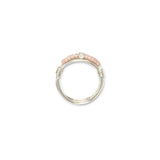 Coral & Silver Seed Bead Ring