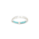 Teal & Silver Seed Bead Ring