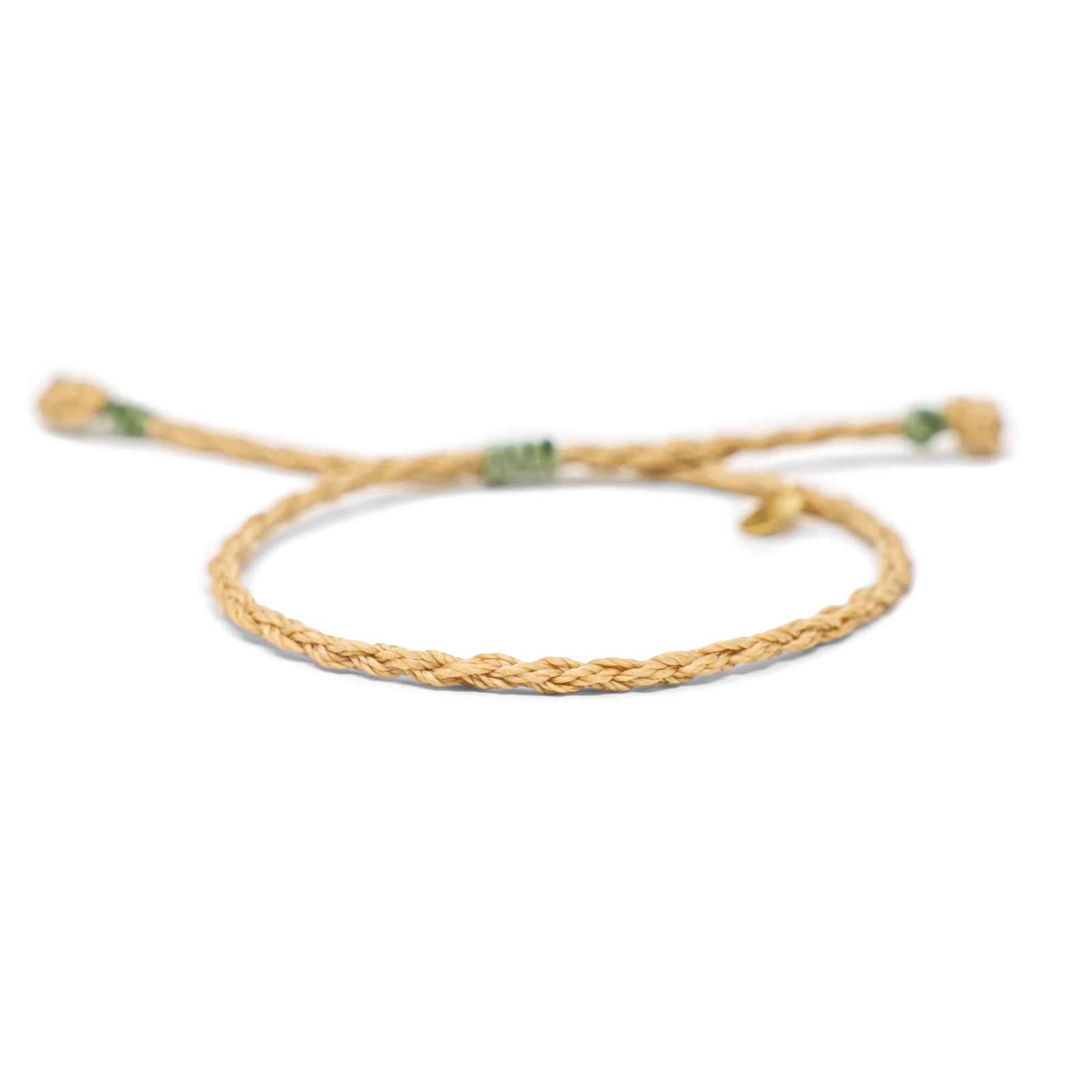 Men's Rope Braid Bracelet- Latte w/ Olive Details