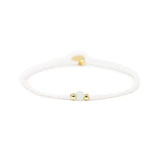 White w/ Seaglass & Gold Stretch Bracelet