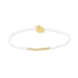 Simple Stretch Bracelet in White & Gold