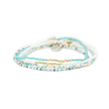 Simple Stretch Bracelet in White & Gold