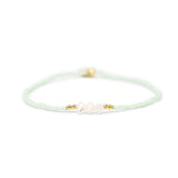 Cucumber Pearla & Gold Stretch Bracelet