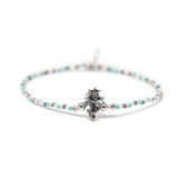 Desert Sunset & Silver Seahorse Charm Stretch Bracelet