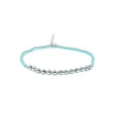 Pacifica Teal & Silver Alternating Stretch Bracelet