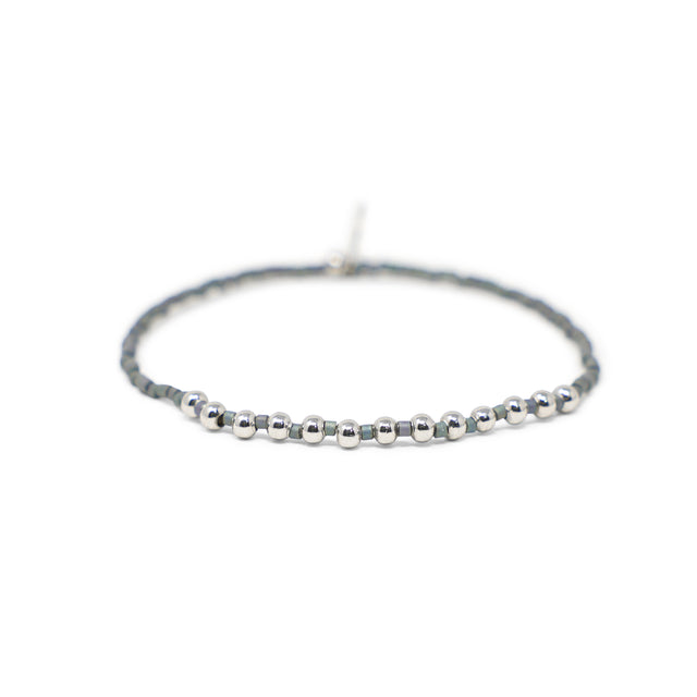 Pacifica Denim & Silver Alternating Stretch Bracelet