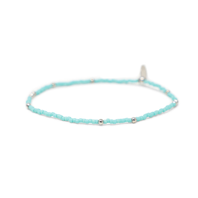 Sparkling Seas Teal & Silver Stretch Bracelet