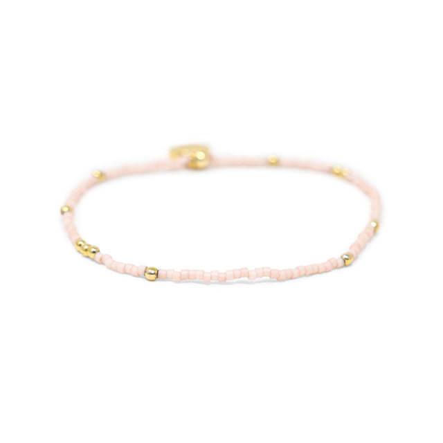 Sparkling Seas Coral & Gold Stretch Bracelet