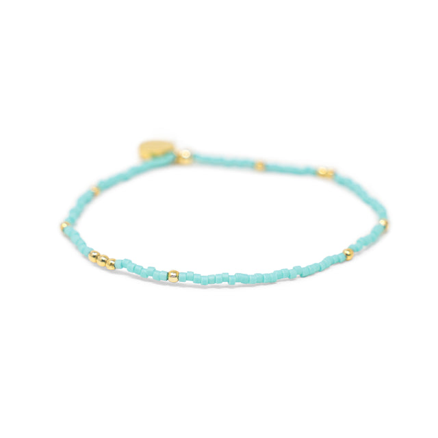 Sparkling Seas Teal & Gold Stretch Bracelet